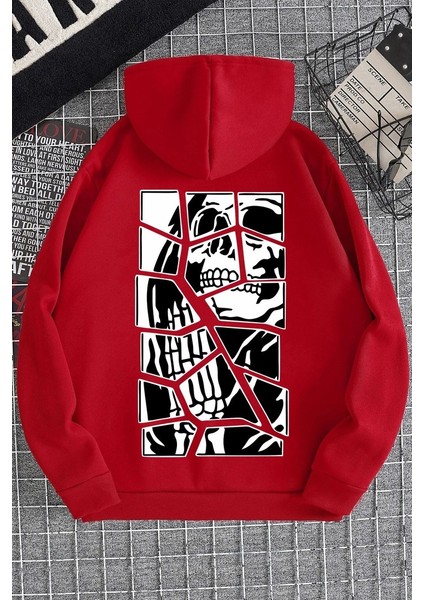 Only Trendwear Unisex Skullcracked Baskılı Sweatshirt modelleri