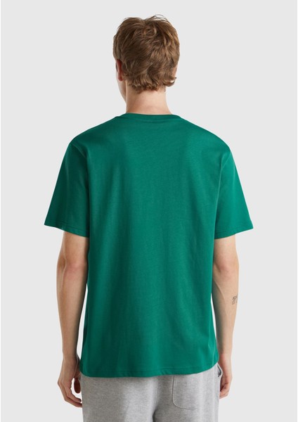 Erkek Benetton Logolu Bisiklet Yaka T-Shirt BEN.3MI5J1AF7