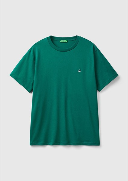 Erkek Benetton Logolu Bisiklet Yaka T-Shirt BEN.3MI5J1AF7