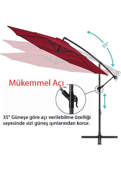 3 mt Full Demir Bahçe Şemsiyesi, Havuz Şemsiyesi, Teras Şemsiyesi, Büyük Şemsiye, Yandan Kollu Şemsiye, Parasol Şemsiye fiyatları
