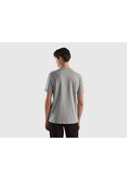 Erkek Benetton Logolu Bisiklet Yaka T-Shirt BEN.3MI5J1AF7