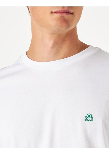 Erkek Benetton Logolu Bisiklet Yaka T-Shirt BEN.3MI5J1AF7