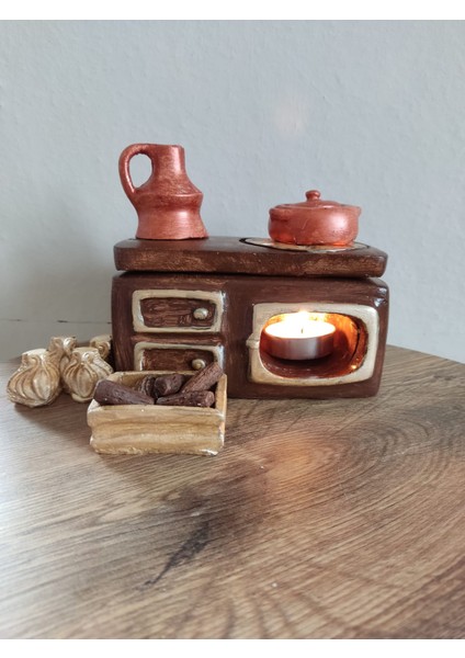 Kuzine Buhurdanlık Soba Tealight Mumluk, Dekor, Ev Dekorasyon, Biblo, Obje, Salon Aksesuarları