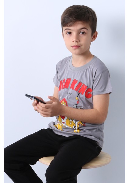 Erkek Çocuk Tshirt Lion Baskılı Bisiklet E1