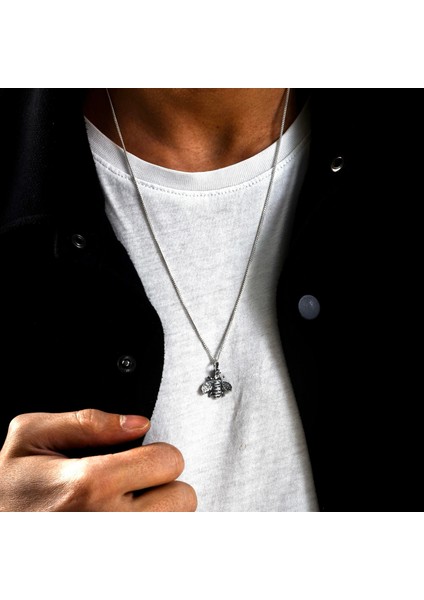 Gümüş Arı Kolye 925 Ayar Gümüş Arı Figürlü Küçük Boy Unisex Kolye fırsatları