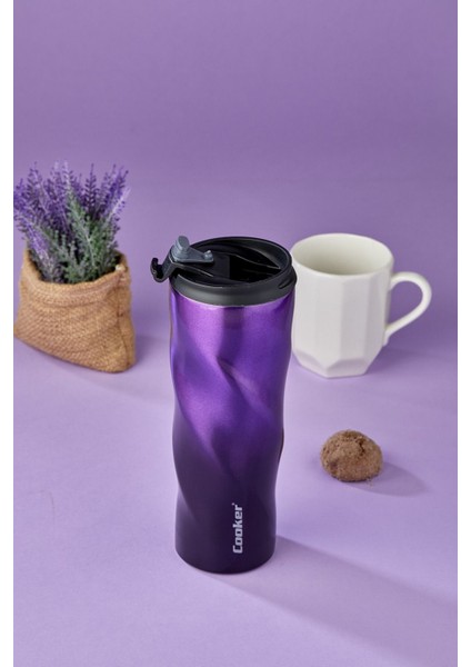 500 ml Çift Katmanlı Paslanmaz Çelik Sızdırmaz Termos – 6 Saat Sıcak, 12 Saat Soğuk, Kaymaz Tabanlı Çay,kahve