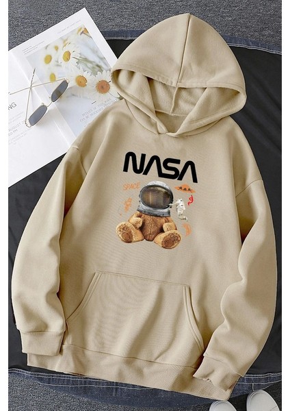 Only Trendwear Unisex Nasa Bear Baskılı Sweatshirt