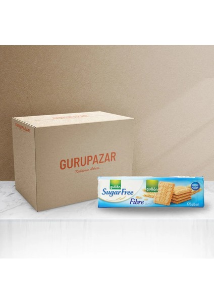 Gullon Şekersiz Vanilya Kremalı Gofret 180 G 1 Koli 12 Adet
