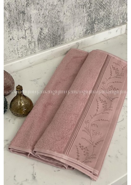 Ditsy El-Yüz Havlusu 6 Adet-Antrasit-Pembe