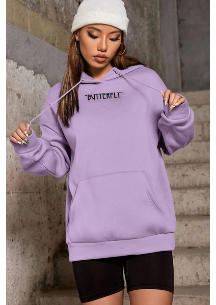 Unisex Butterfly Sırt Baskılı Sweatshirt