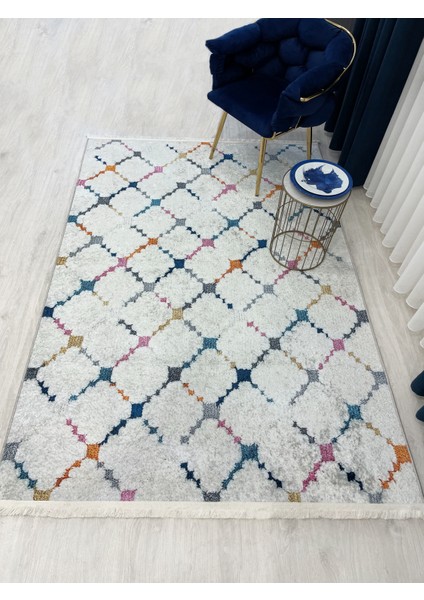 Krem-Gri Renk Kabartmalı Görünüm Lateks Deri Taban Halı fırsatları