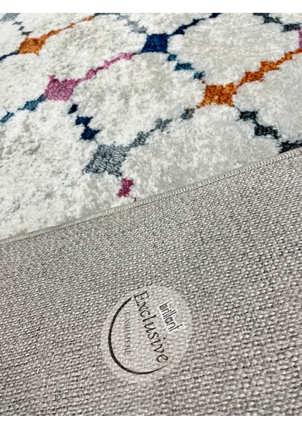 Krem-Gri Renk Kabartmalı Görünüm Lateks Deri Taban Halı indirimleri