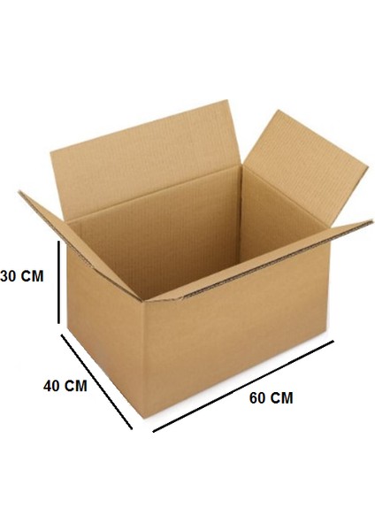 Ambalaj Markt Çift Oluklu Taşıma Kolisi 60X40X30 cm Esmer Bc Dalga 20'li