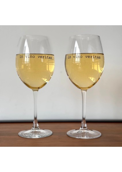 In Vino Veritas / Yazılı Paşabahçe Şarap Kadehi - 615 cc