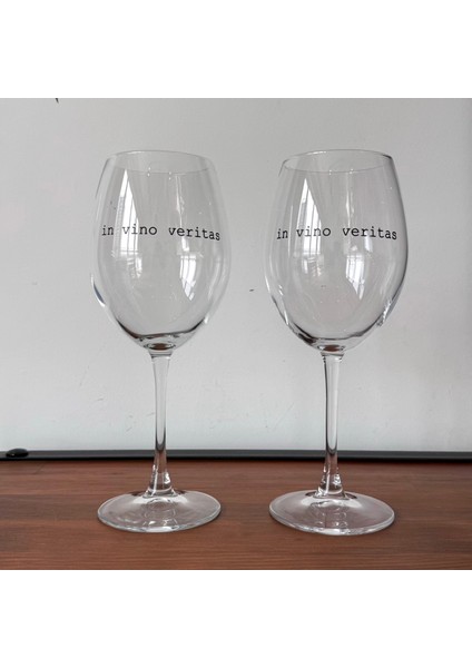 In Vino Veritas / Yazılı Paşabahçe Şarap Kadehi - 615 cc