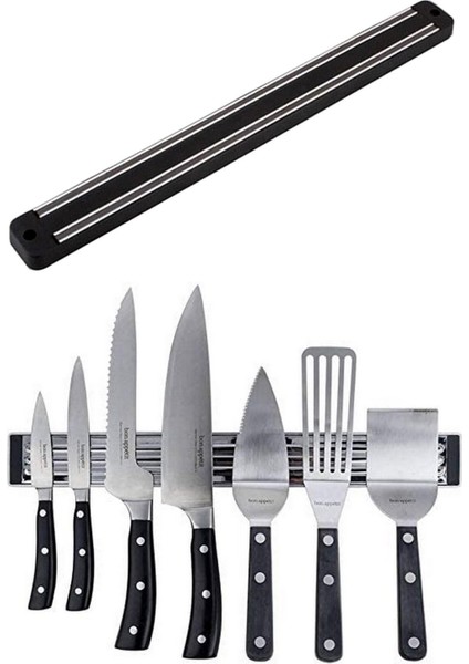 Pratik Duvara Monteli Mıknatıslı Bıçak Askısı 33 cm Bıçak Tutucusu Bıçak Organizer Bıçaklık Askısı