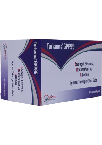 GPP95 Zerdeçal Ekstresi, Resveratrol ve Likopen 60 Softgel Kapsül