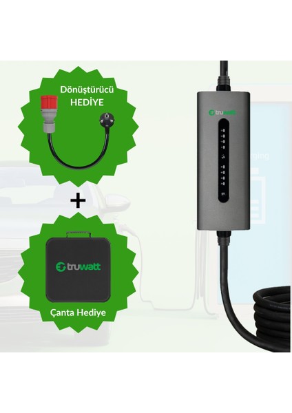 ZTA507 Taşınabilir Elektrikli Araç Şarj Cihazı Alüminyum Kasa 32A/22KW/380V (7 Metre) fiyatları