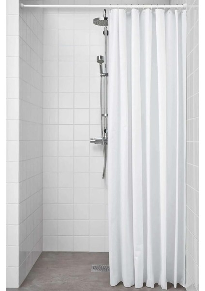 Su Geçirmez Banyo Perdesi Duş Perdesi 180 x 200 cm Beyaz LC023