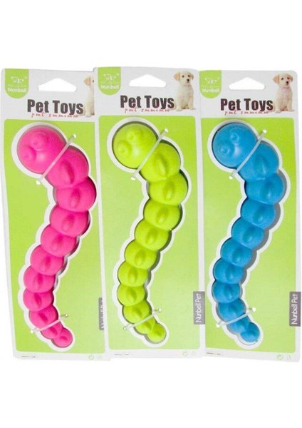 Ödül Delikli Tırtıl Kauçuk Köpek Oyuncağı 15 cm (1 Adet)