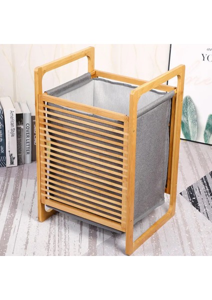 Bambu Kirli Sepetli Banyo Düzenleyici Çamaşır Sepeti JW-20290