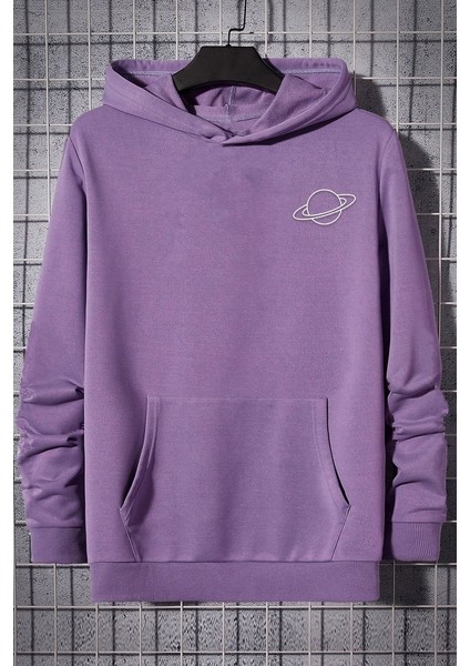 Unisex Saturn Baskılı Sweatshirt