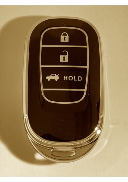 Honda Civic Accord 2022+ 3 Buton Smart Siyah Oto Anahtar Kumanda Kabı Kılıfı Oto Anahtarlık