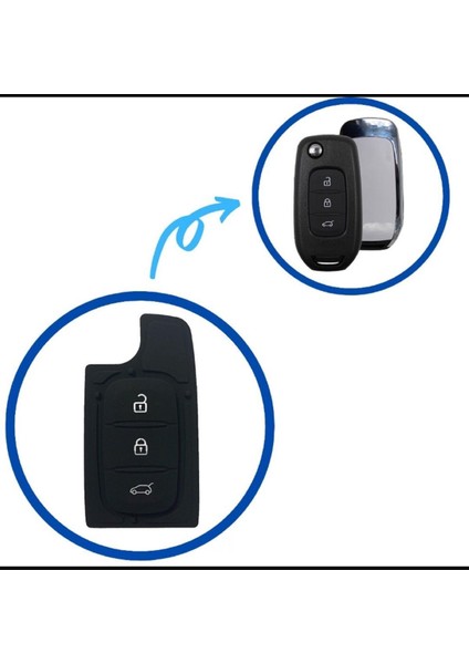 Renault Taliant Express Symbol Oto Kumanda Kabı Için Plastik Tuş Takımı 3 Tuşlu