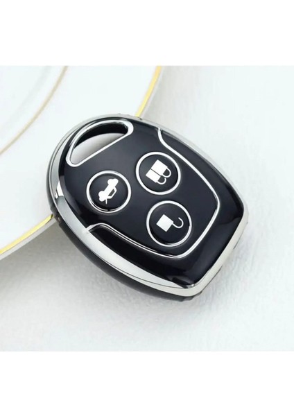 Lüx Ford Fiesta Mondeo Focus Transit Fusion 3 Buton Nano Anahtar Kılıfı Siyah Gümüş Silver Renk
