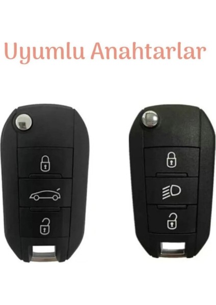 Peugeot 3008 208 308 Rifter Citroen C4 Opel Combo Sustalı Farlı Nano Anahtar Kılıfı Siyah Gümüş Renk fiyatları