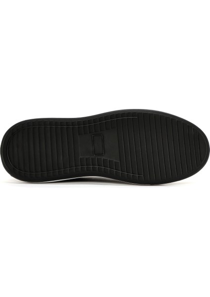 Erkek Siyah Bağcıklı Deri Sneaker 25SFD660618