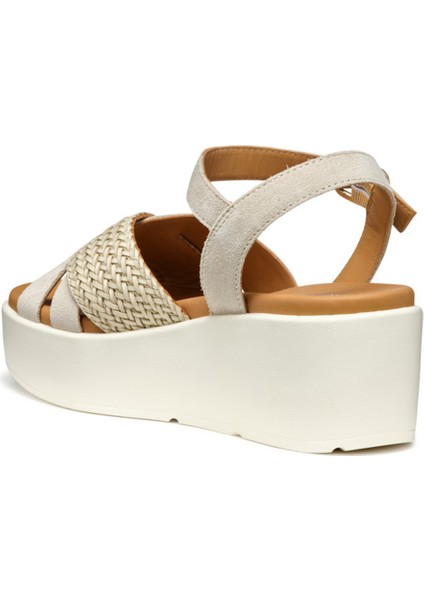 Kadın Bej D Xand 2.2s A - Suede Bilekten Tokalı Dolgu Topuklu Deri Sandalet D55M1B00022C6738 fiyatları