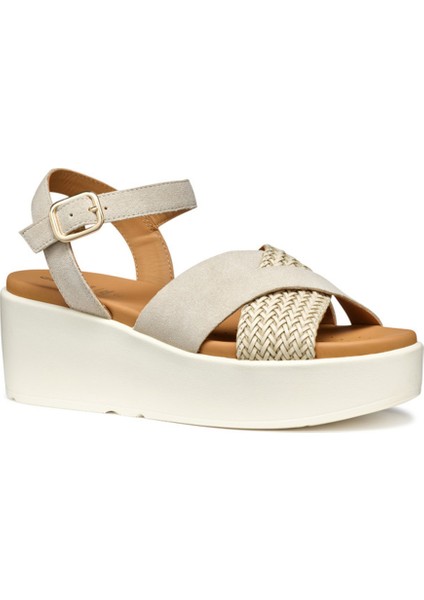 Kadın Bej D Xand 2.2s A - Suede Bilekten Tokalı Dolgu Topuklu Deri Sandalet D55M1B00022C6738 modelleri