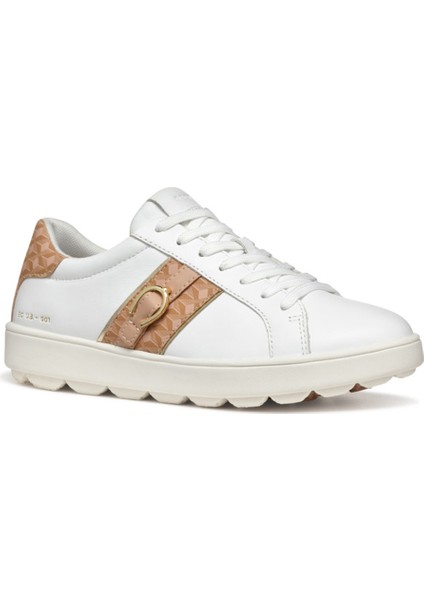 Kadın Beyaz D Spherica Ecub - 1 A - Na + Pr.sy Bağcıklı Deri Sneaker D46WEA08504C1Z8Z modelleri