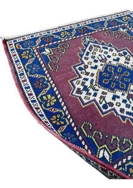 El Dokuma Eskitme Küçük Taşpınar Halısı 57X57 Mor Vintage Halı fiyatları