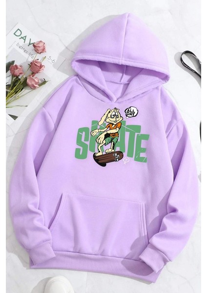 Only Trendwear Unisex All Day Rabbit Baskılı Sweatshirt