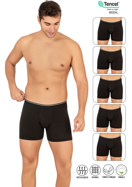 Özkan 11256 5'li Paket Erkek Premium Kumaş Modal Pamuklu Esnek Yumuşak Boxer Şort