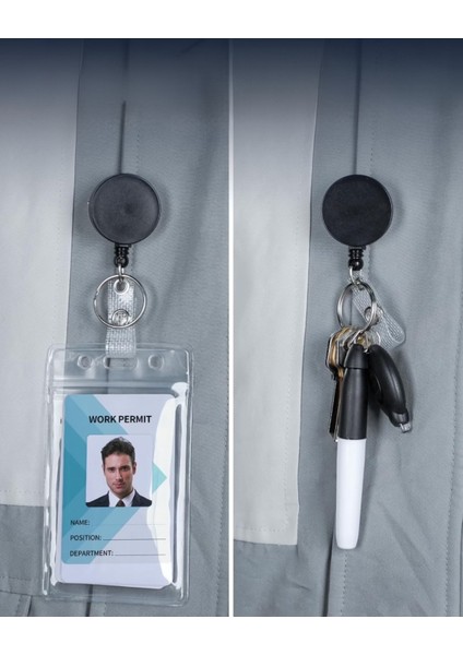 Yaka Kartı ve Yoyo Seti Geri Çekilebilir , Su Geçirmez Şeffaf Kimlik Koruyucu Yaka Kartı Askısı