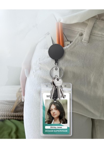 Yaka Kartı ve Yoyo Seti Geri Çekilebilir , Su Geçirmez Şeffaf Kimlik Koruyucu Yaka Kartı Askısı fırsatları