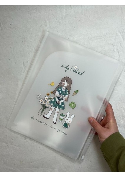 Lily’s Island Sevimli Tavşancık 6 Bölmeli Bir Fermuarlı A4 Dosyalı Çok Fonksiyonlu Dosya Kiti/belge Dosyası/düzenleyici
