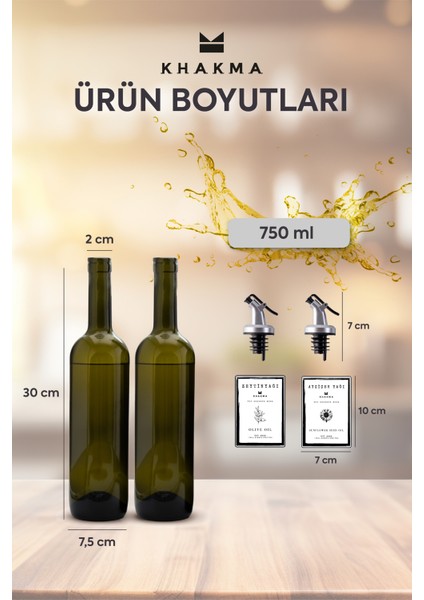 Amber 2'li 750 Ml. Zeytinyağı Sıvıyağ Şişesi Yağdanlık Yağlık Stantsız 750-BB fiyatları