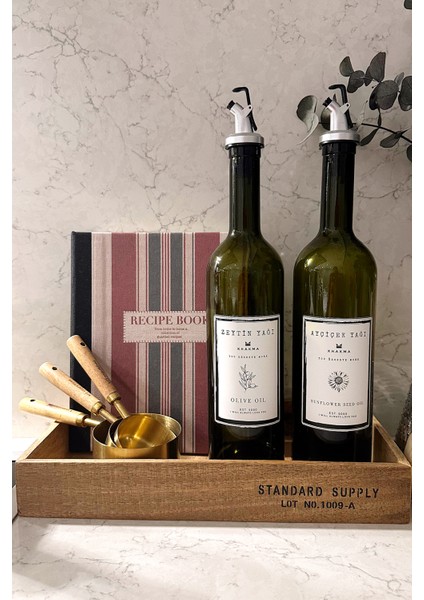 Amber 2'li 750 Ml. Zeytinyağı Sıvıyağ Şişesi Yağdanlık Yağlık Stantsız 750-BB