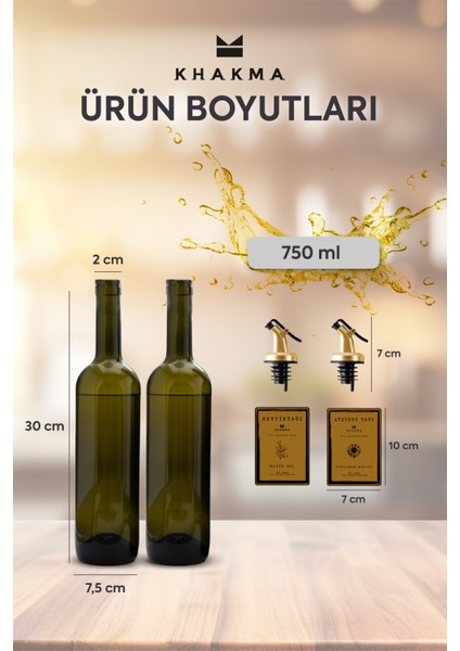 Amber Gold 2'li 750 ml Zeytinyağı Sıvıyağ Şişesi Yağdanlık Yağlık 750GOLD modelleri