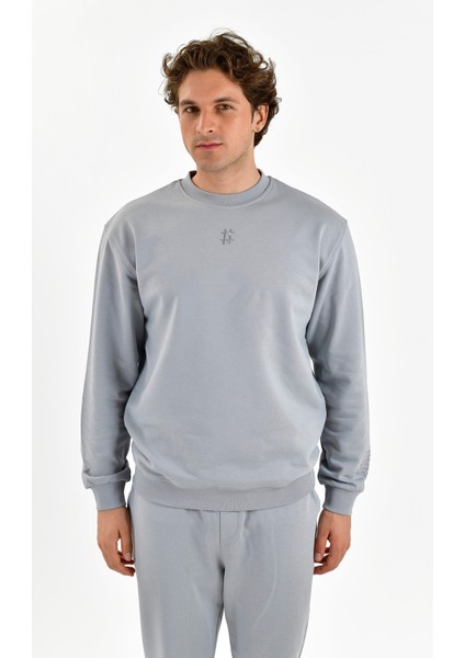 Rafined Workday Erkek Gri Sweatshirt (BCS2448-03)