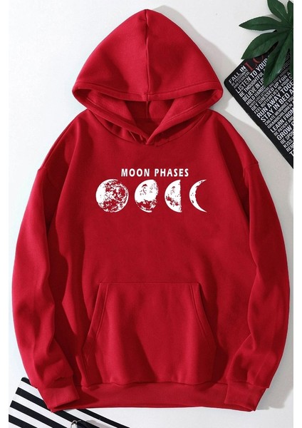 Only Trendwear Unisex Moon Phases Baskılı Sweatshirt