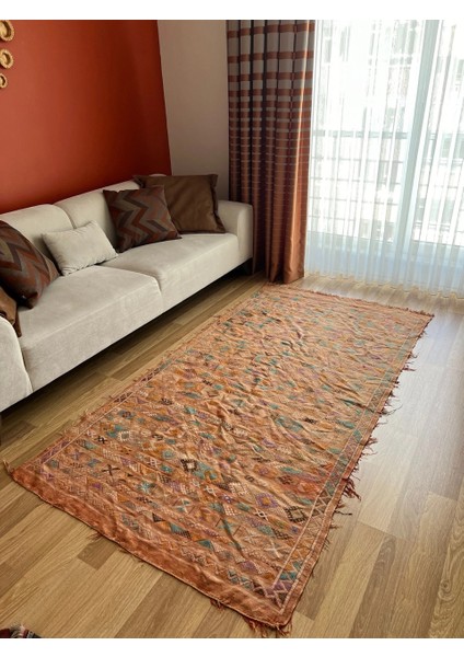 120 x 231 cm Müke mm el Ipek Halı, Nostaljik El Dokuma Ipek Halı, Eşsiz Desenli Türk Kilimi, Antik Dekoratif Halı modelleri