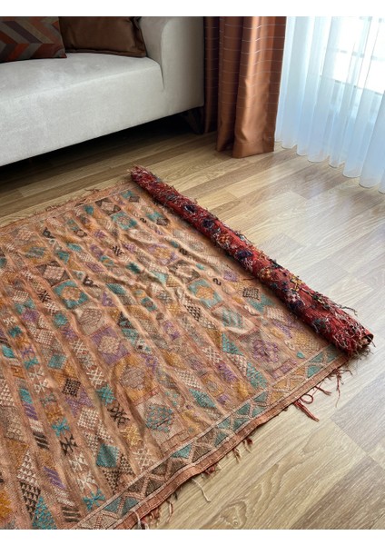 120 x 231 cm Müke mm el Ipek Halı, Nostaljik El Dokuma Ipek Halı, Eşsiz Desenli Türk Kilimi, Antik Dekoratif Halı fırsatları