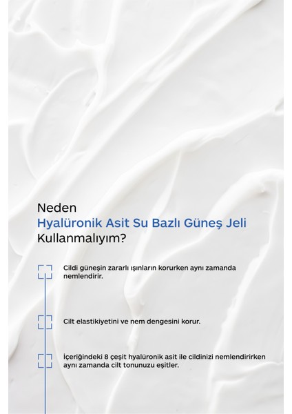 Hyalüronik Asit Su Bazlı Koruyucu Güneş Jeli