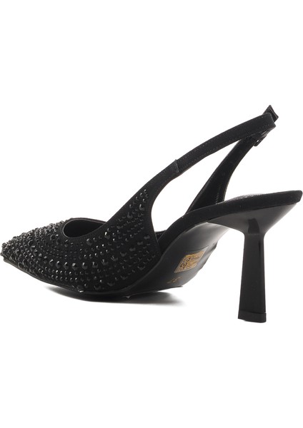 Siyah-Saten Ince Topuklu Kadın Abiye Ayakkabı 575008 Z fırsatları
