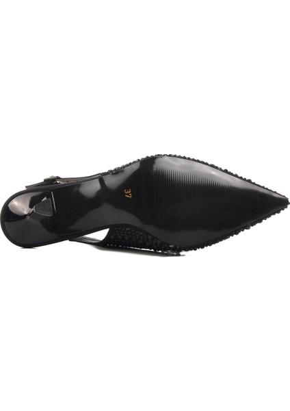 Siyah-Saten Ince Topuklu Kadın Abiye Ayakkabı 575008 Z indirimleri